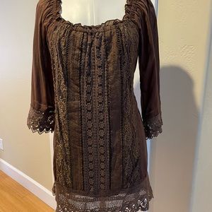 Taylor and Sage brown lace dress